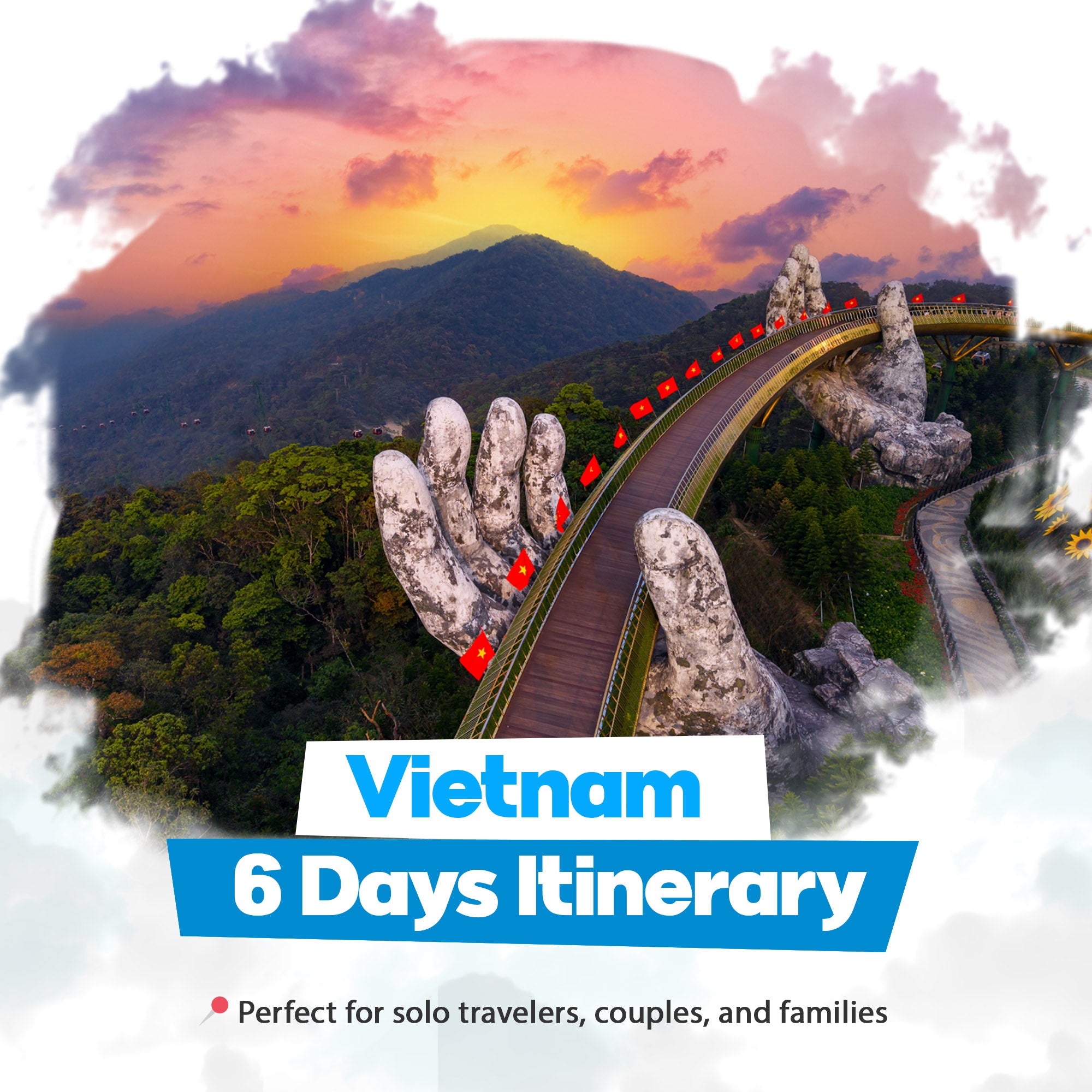 Vietnam 6 days itinerary covering Hanoi, Danang and Hoian